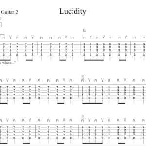 Lead Guitar 2 Tablature for "Lucidity" by Tame Impala.