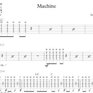 Strum Guitar Tablature for "Machine" by Imagine Dragons.