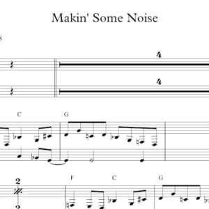 Keyboard Sheet Music for "Makin' Some Noise" by Tom Petty & The Heartbreakers.