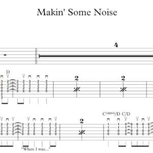 Strum Guitar Tablature for "Makin' Some Noise" by Tom Petty & The Heartbreakers.