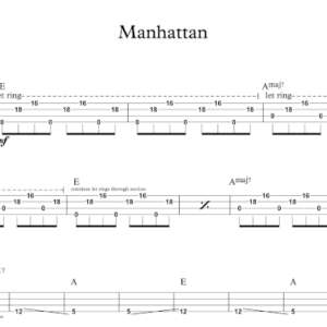 Bass Guitar Tablature for "Manhattan" by Kings of Leon.