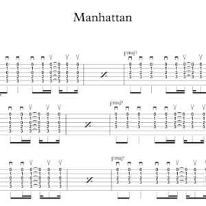 Strum Guitar Tablature for "Manhattan" by Kings of Leon.