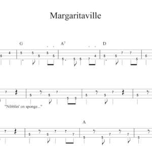 Bass Guitar Tablature for "Margaritaville" by Jimmy Buffett.