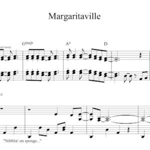 Keyboard Sheet Music for "Margaritaville" by Jimmy Buffett.