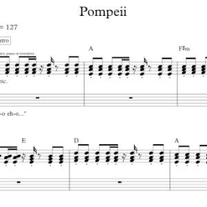 Keyboard Sheet Music for "Pompeii" by Bastille.