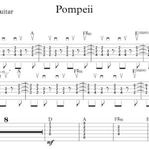 Lead Guitar Tablature for "Pompeii" by Bastille.