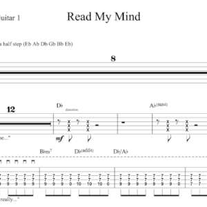 Lead Guitar 1 Tablature for "Read My Mind" by The Killers.
