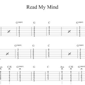 Strum Guitar Tablature for "Read My Mind" by The Killers.