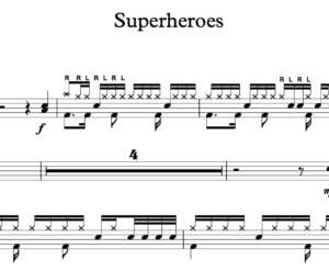 Drum Sheet Music for "Superheros" by The Script