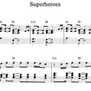 Keyboard Sheet Music for "Superheros" by The Script