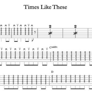 Strum Guitar Tablature for "Times Like These" by Foo Fighters