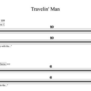 Keyboard Sheet Music for "Travelin' Man" by Bob Seger