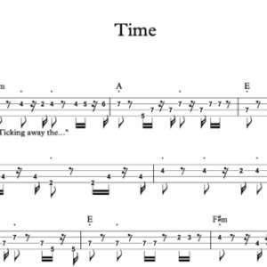 Bass Guitar Tablature for "Time" by Pink Floyd