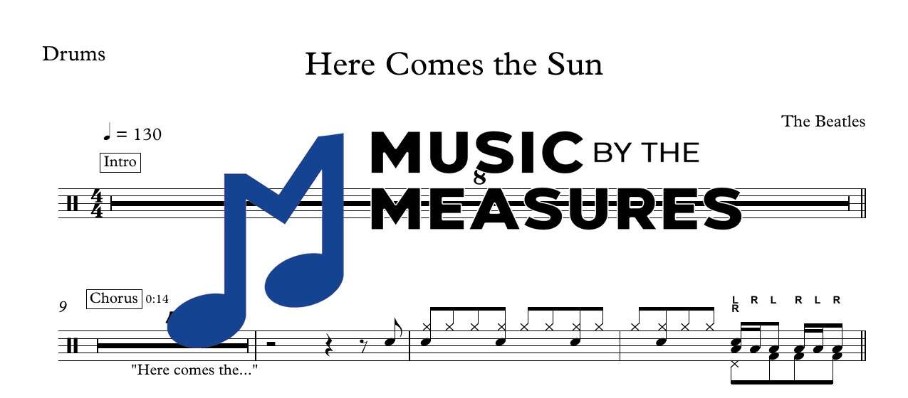 here-comes-the-sun-the-beatles-drums-sheet-music-preview Here Comes the Sun drums sheet music preview – The Beatles accurate transcription