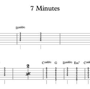 Strum Guitar Tablature for "7 Minutes" by Dean Lewis