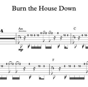 Lead Guitar Tablature for "Burn the House Down" by AJR