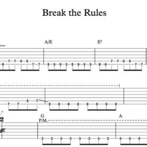 Lead Guitar Tablature for "Break the Rules" by Butterfly Boucher