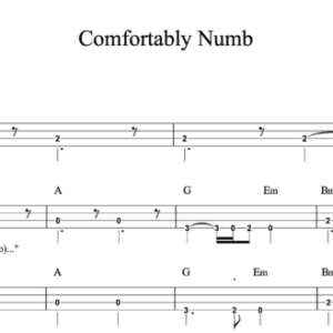 Bass Guitar Tablature for "Comfortably Numb" by Pink Floyd