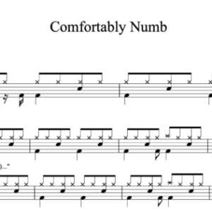 Drum Sheet Music for "Comfortably Numb" by Pink Floyd