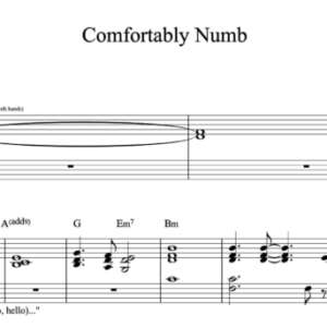 Keyboard Sheet Music for "Comfortably Numb" by Pink Floyd
