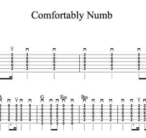 Strum Guitar Tablature for "Comfortably Numb" by Pink Floyd
