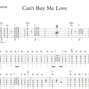 Lead Guitar Tablature for "Can't Buy Me Love" by The Beatles.