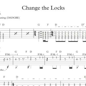 Lead Guitar Tablature for "Change the Locks" by Tom Petty & The Heartbreakers.