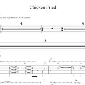 Lead Guitar Tablature for "Chicken Fried" by Zac Brown Band.