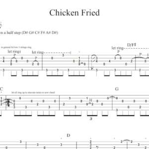 Rhythm Guitar Tablature for "Chicken Fried" by Zac Brown Band.