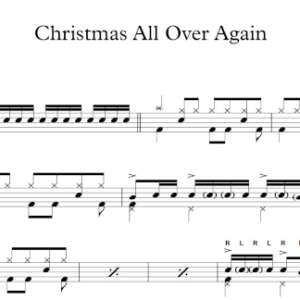 Drum Sheet Music for "Christmas All Over Again" by Tom Petty.