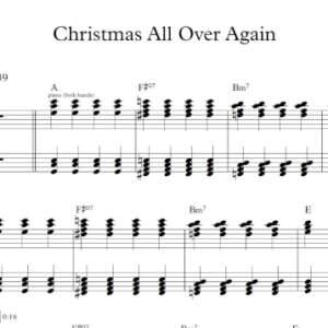 Keyboard Sheet Music for "Christmas All Over Again" by Tom Petty.