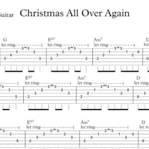 Lead Guitar Tablature for "Christmas All Over Again" by Tom Petty.