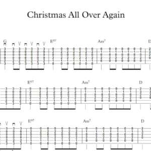 Strum Guitar Tablature for "Christmas All Over Again" by Tom Petty.