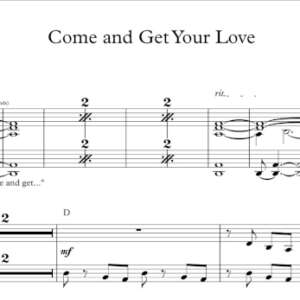 Keyboard Sheet Music for "Come and Get Your Love" by Redbone.