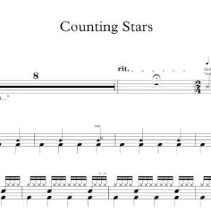 Drum Sheet Music for "Counting Stars" by OneRepublic.