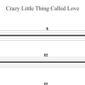 Lead Guitar Tablature for "Crazy Little Thing Called Love" by Queen.