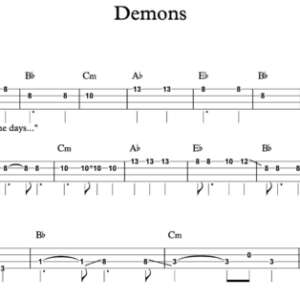 Bass Guitar Tablature for "Demons" by Imagine Dragons