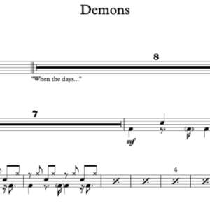 Drum Sheet Music for "Demons" by Imagine Dragons