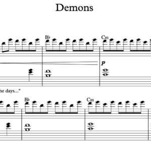 Keyboard Sheet Music for "Demons" by Imagine Dragons