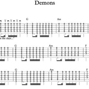Strum Guitar Tablature for "Demons" by Imagine Dragons
