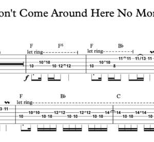 Lead Guitar Tablature for "Don't Come Around Here No More" By Tom Petty