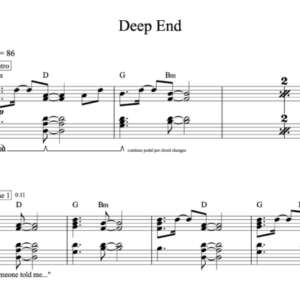Keyboard Sheet Music for "Deep End" by Birdy