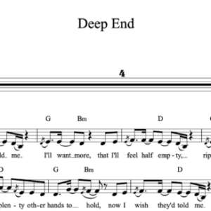 Melody Sheet Music for "Deep End" by Birdy