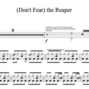 Drum Sheet Music for "Don't Fear The Reaper" by Blue Öyster Cult 