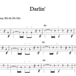 Bass Guitar Tablature for "Darlin'" by Houndmouth 