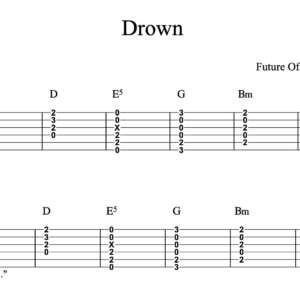 Strum Guitar Tablature for "Drown" by Future Of The Purple feat. Tyler Joseph 