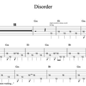Lead Guitar Tablature for "Disorder" by Joy Division 