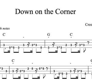 Bass Guitar Tablature for "Down on the Corner" by Creedence Clearwater Revival 