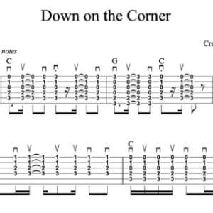 Strum Guitar Tablature for "Down on the Corner" by Creedence Clearwater Revival 