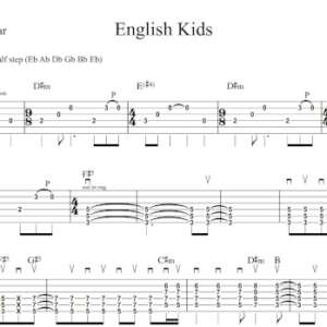 Lead Guitar Tablature for "English Kids" by Gnarwolves.